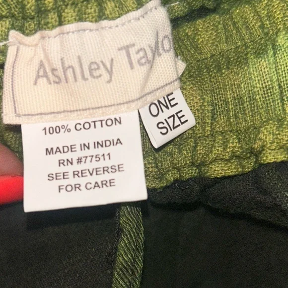 100% Cotton Boho Green Namaste Pants - Picture 11 of 11